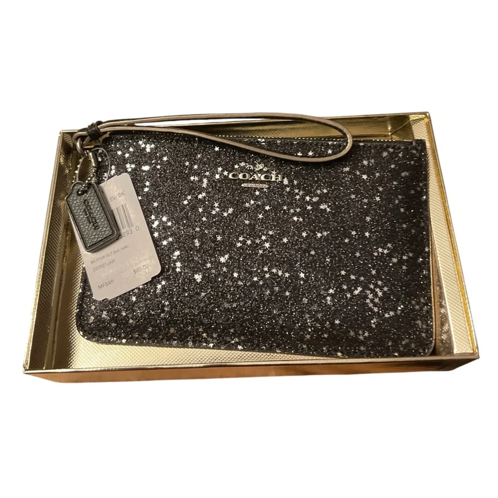 Coach Corner Zip Wristlet with Star Glitter NWT - Picture 2 of 4